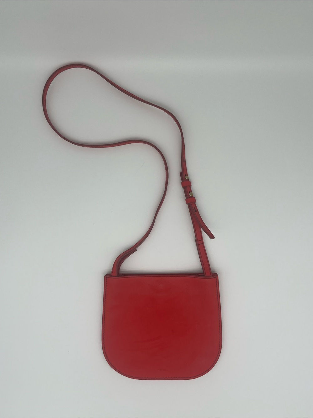 Fossil Red Leather Crossbody Bag
